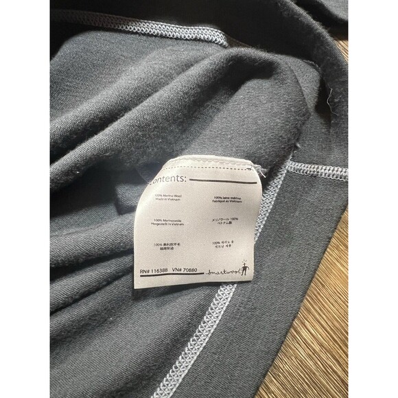 Smartwool Pullover Mens Large Gray Quarter Zip Merino Wool Base Layer Outdoor - Picture 5 of 8